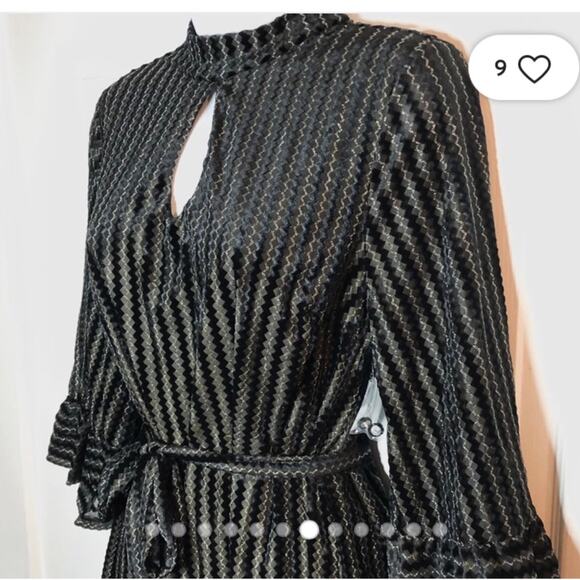 ModCloth Black Fab Feedback Mock Neck Dress Sz M - Picture 3 of 8